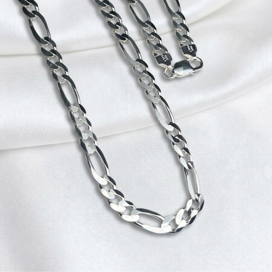 CADENA PLATA FIGARO 70CM LARGO