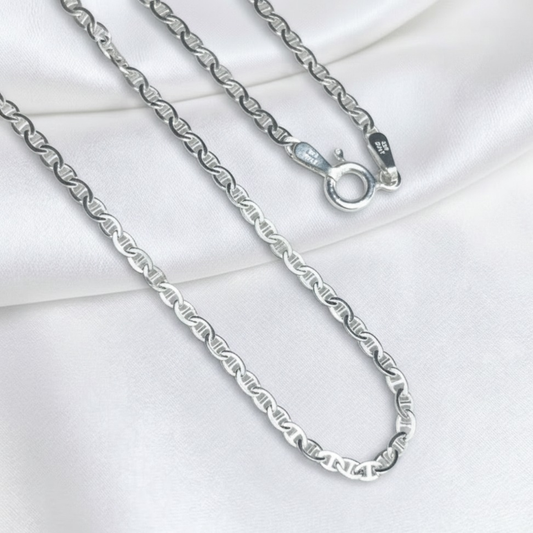CADENA PLATA ANCLA 45CM LARGO