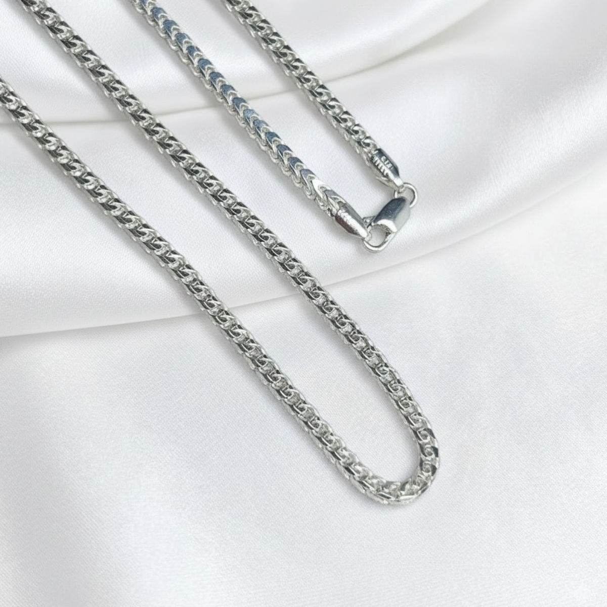 CADENA PLATA FRANCO 60CM LARGO