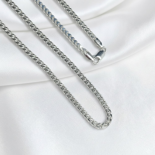 CADENA PLATA FRANCO 60CM LARGO