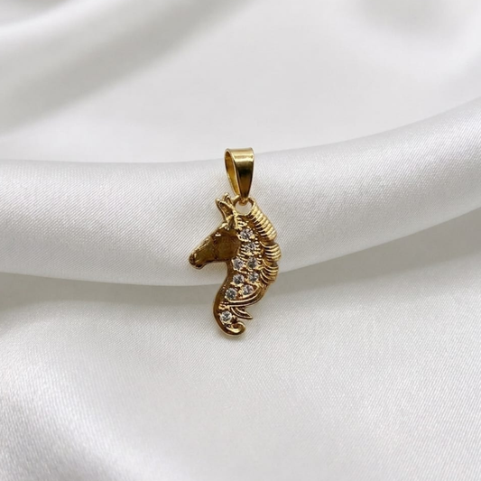 DIJE CABALLO MICROCIRCON ORO LAMINADO 18K