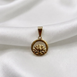 DIJE CIRCULO FLOR DE LOTO ORO LAMINADO 18K