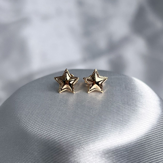 TOPO ESTRELLA BORDE DIAMANTAO ORO LAMINADO 18K