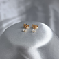 TOPO CIRCON CUADRADO 3MM ORO LAMINADO 18K