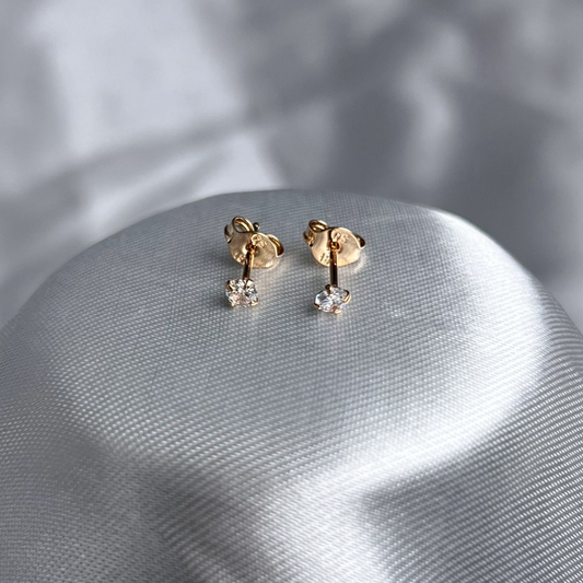 TOPO CIRCON REDONDO 3MM ORO LAMINADO 18K