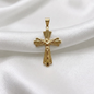 DIJE CRISTO PLANO ACAMPANADO ORO LAMINADO 18K