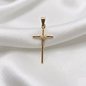 DIJE CRUZ REDONDA CON MANTO ORO LAMINADO 18K