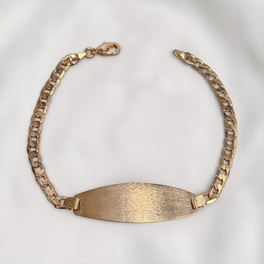 PULSERA PLACA CUBANA ORO LAMINADO 18K