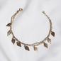 PULSERA DIJE HOJAS COLGANTE ORO LAMINADO 18K