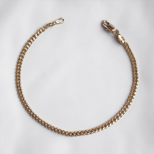 PULSERA CUBANA ORO LAMINADO 18K