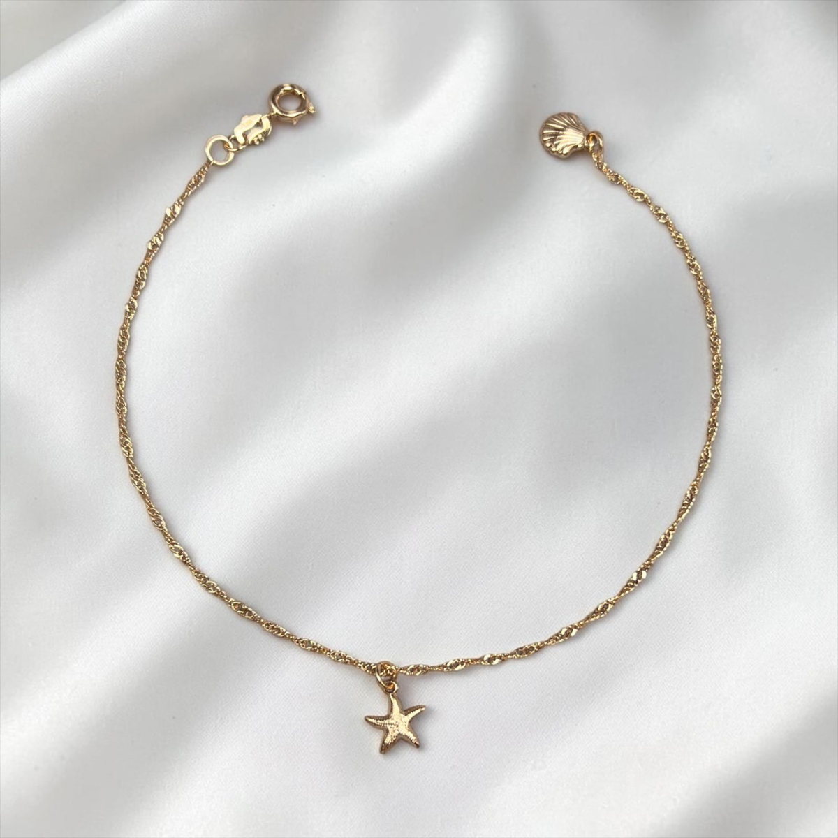 TOBILLERA ESTRELLA DE MAR ORO LAMINADO 18K