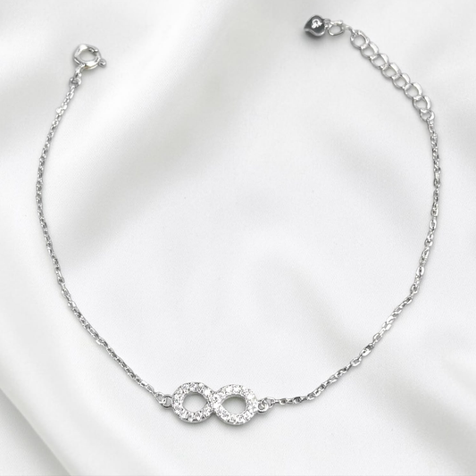 PULSERA  PLATA CIRCONES TAILANDESA INFINITO