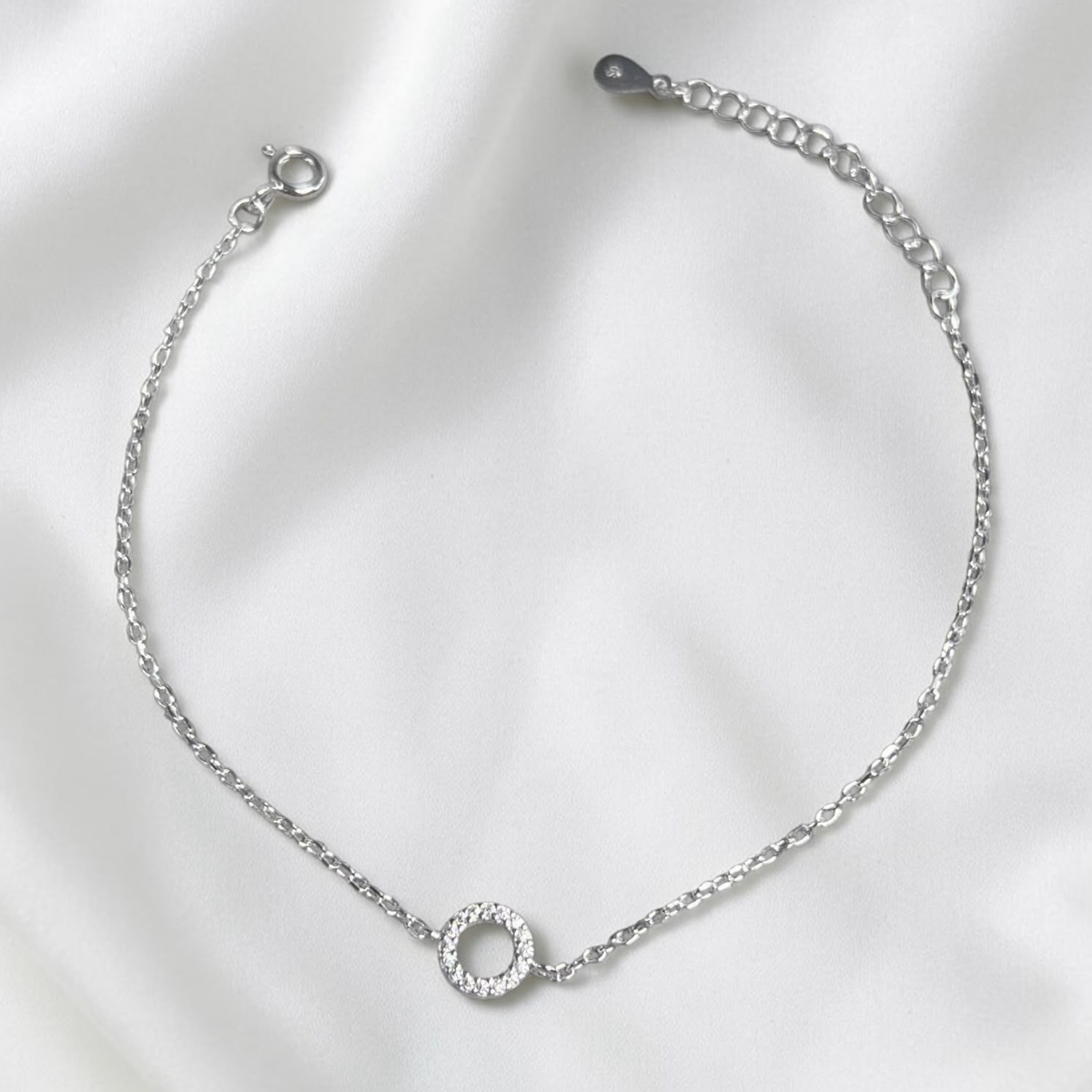 PULSERA  PLATA CIRCONES TAILANDESA CIRCILO