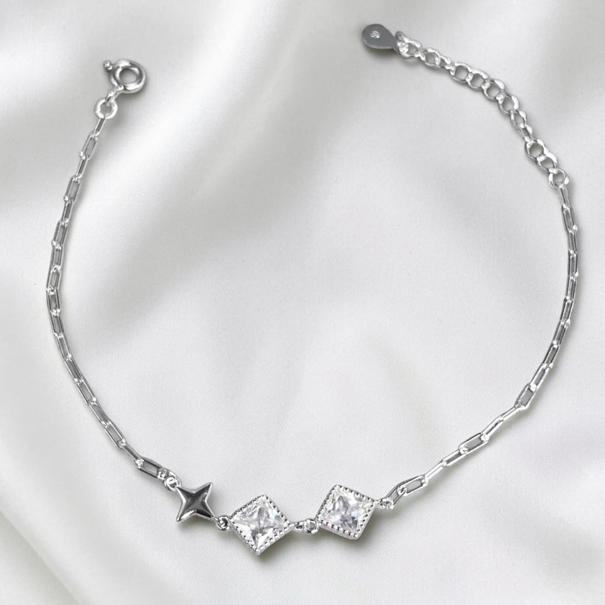 PULSERA  PLATA CIRCONES TAILANDESA