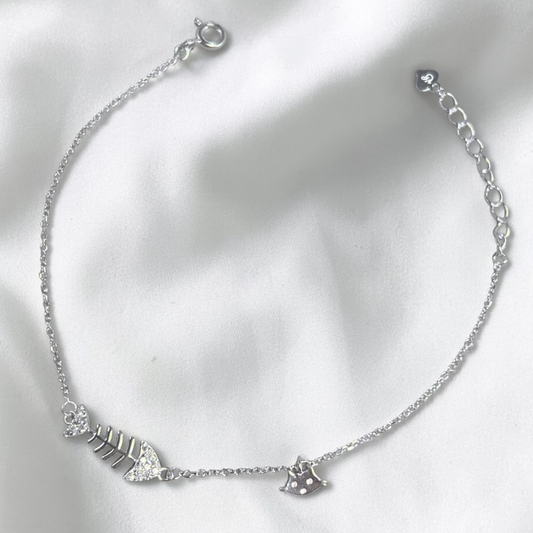 PULSERA  PLATA CIRCONES TAILANDES