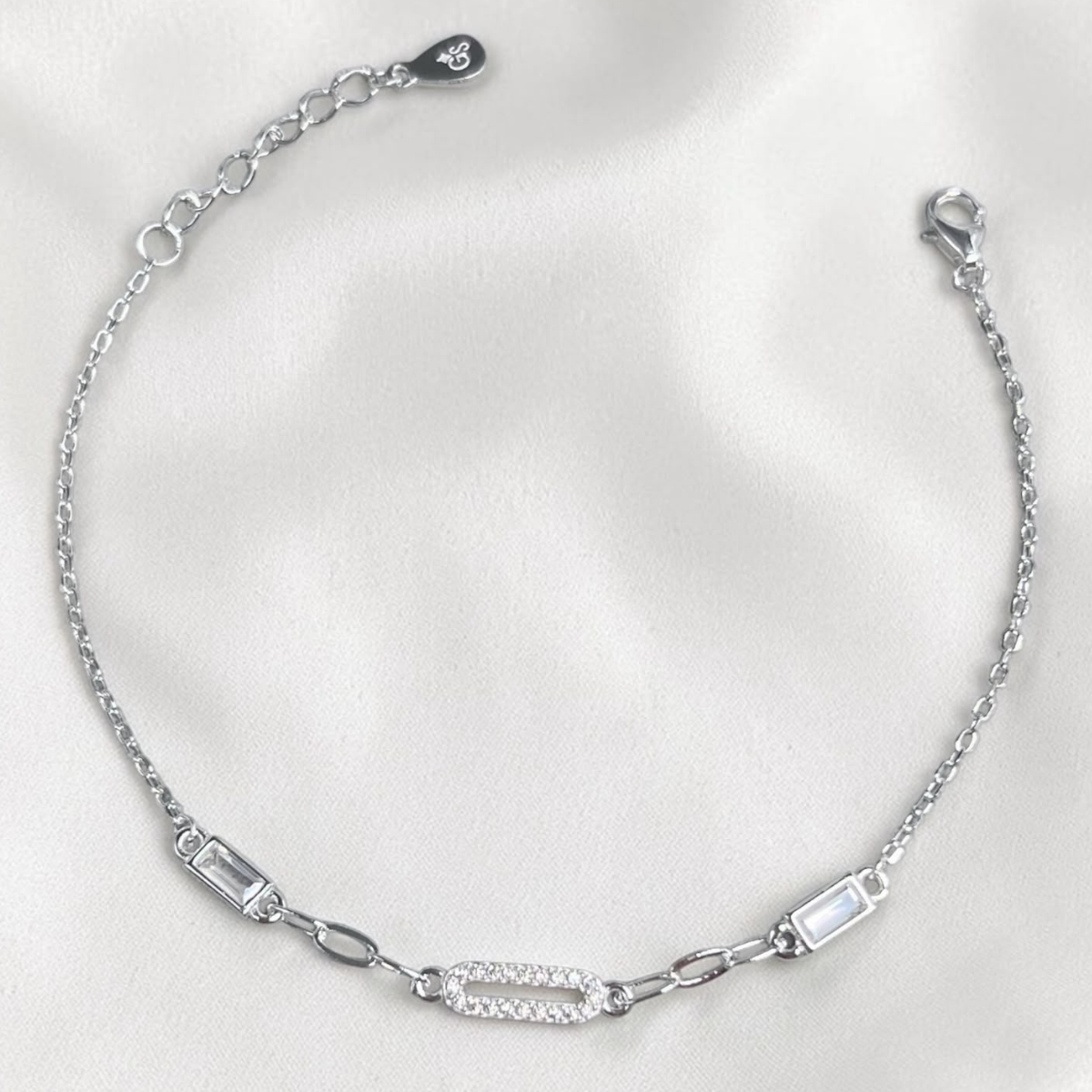 PULSERA  PLATA CIRCONES TAILANDES