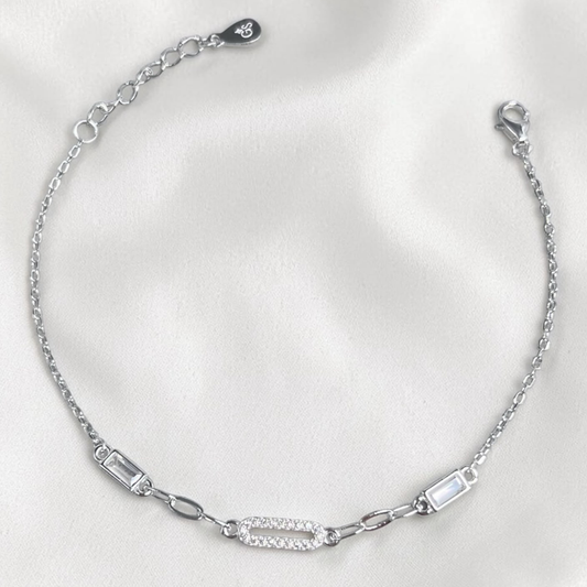 PULSERA  PLATA CIRCONES TAILANDES