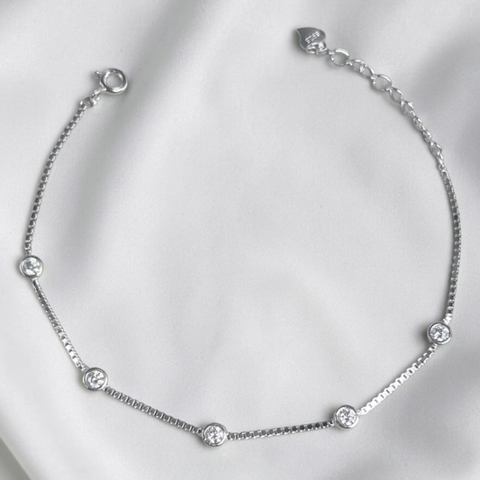 PULSERA  PLATA CIRCONES TAILANDESA