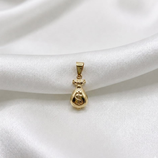 DIJE BOLSA DINERO ORO LAMINADO 18K