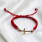PULSERA ORO LAMINADO 18K CRUZ MICROCIRCON TEJIDA