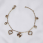 PULSERA DIJE CORAZONES COLGANTE ORO LAMINADO 18K