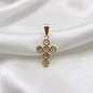 DIJE CIRCONES CRUZ ORO LAMINADO 18K