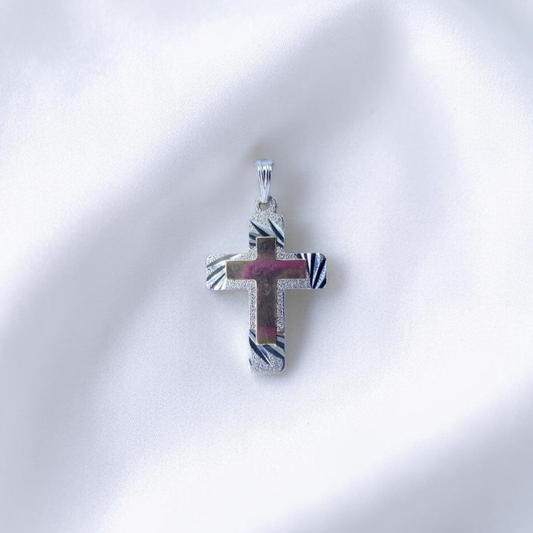 DIJE ORO PLATA DIAMANTADO CRUZ
