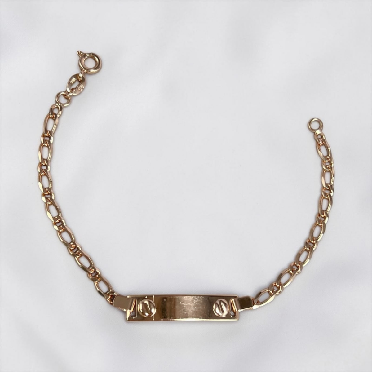 PULSERA PLACA ESLABONES ORO LAMINADO 18K