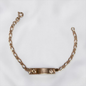 PULSERA PLACA ESLABONES ORO LAMINADO 18K