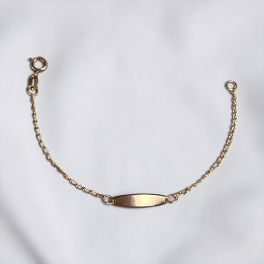 PULSERA PLACA BEBÉ ORO LAMINADO 18K
