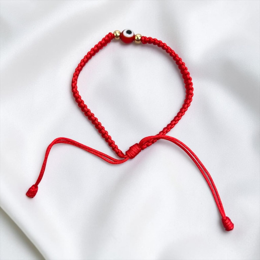PULSERA ORO LAMINADO 18K OJO TURCO TEJIDA