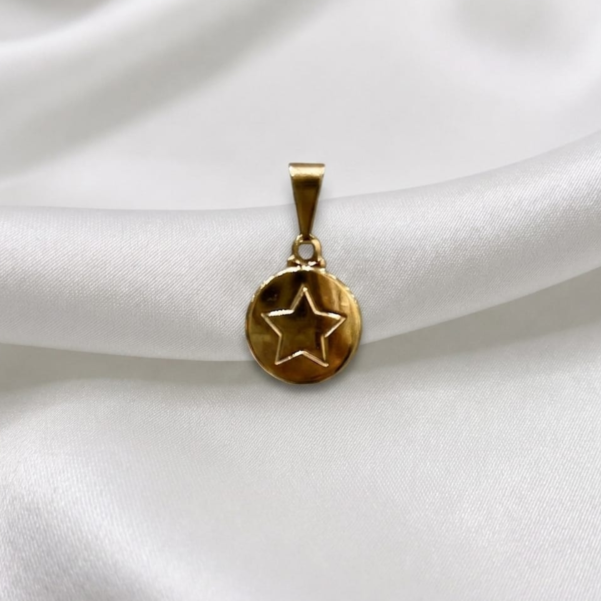 DIJE CIRCULO ESTRELLA ORO LAMINADO 18K