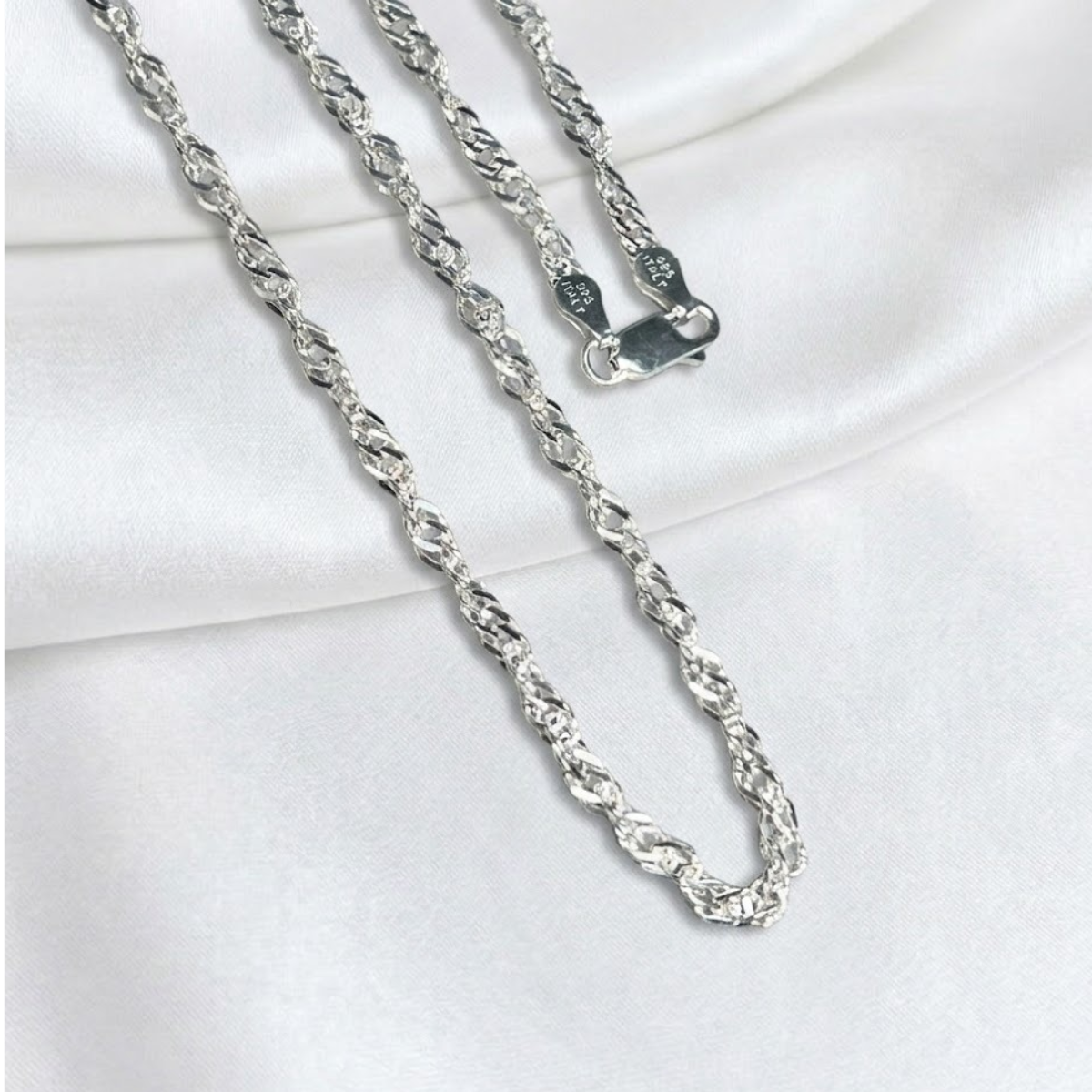 CADENA PLATA SINGAPUR 60CM LARGO