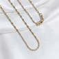 CADENA ESLABON CRUZADO MARTILLADO ORO LAMINADO 18K