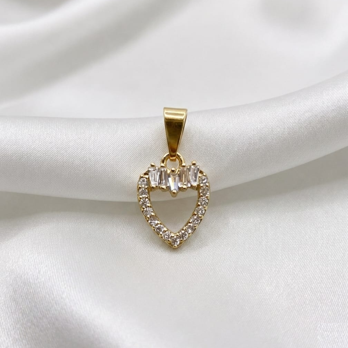 DIJE CORAZON MICROCRCON BAGUE ORO LAMINADO 18K