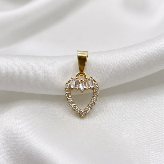 DIJE CORAZON MICROCRCON BAGUE ORO LAMINADO 18K