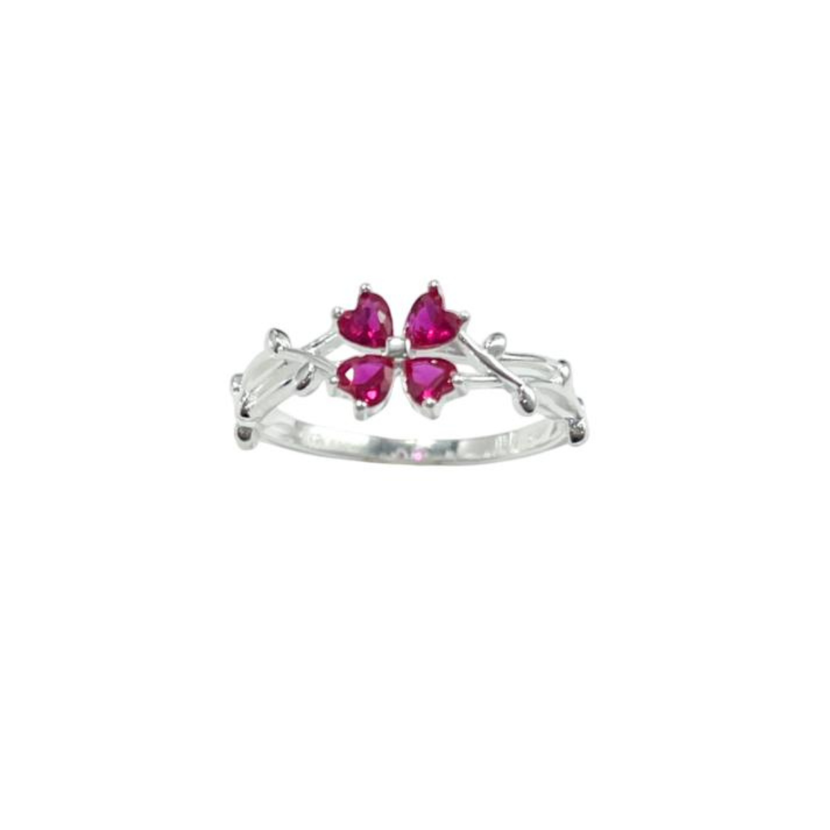 ANILLO FLOR EN PLATA LEY 925