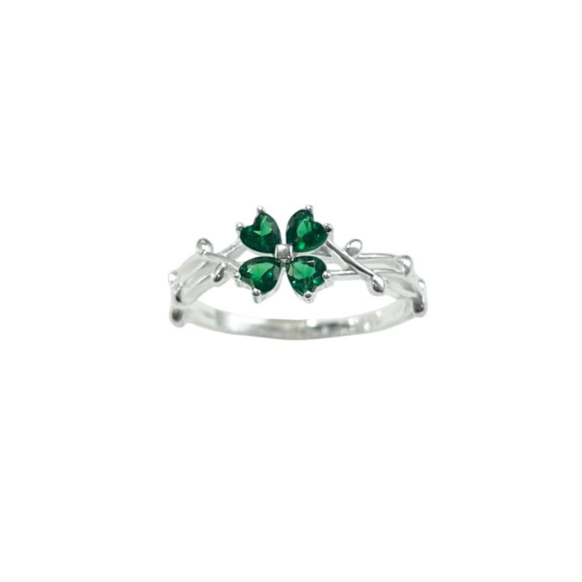 ANILLO FLOR EN PLATA LEY 925