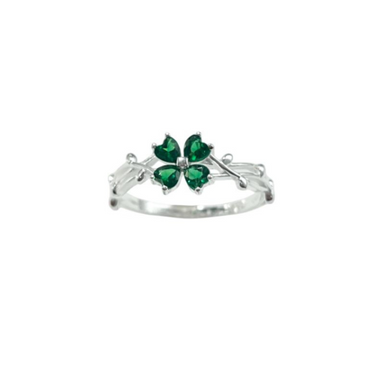 ANILLO FLOR EN PLATA LEY 925