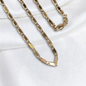 CADENA PLANA ESCALERA DIAGONAL ORO LAMINADO 18K