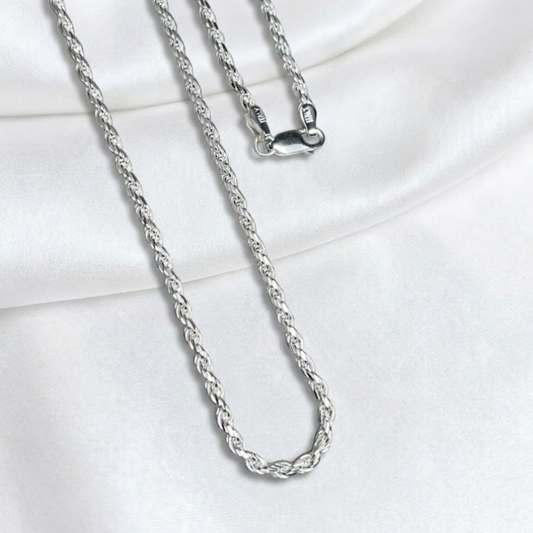 CADENA PLATA LAZO 60CM LARGO