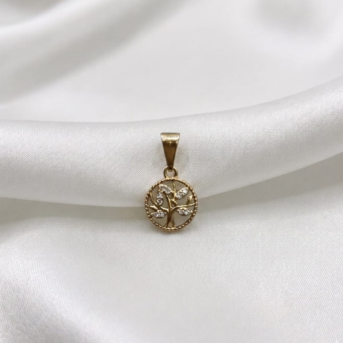 DIJE ARBOL DE LA VIDA MICROCIRCON ORO LAMINADO 18K