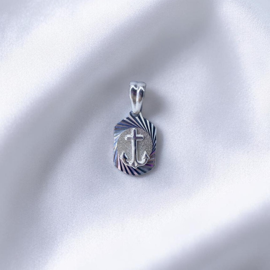 DIJE PLATA DIAMANTADO ANCLA