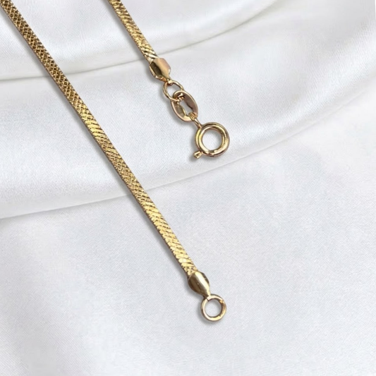 CADENA SERPIENTE PLANA ORO LAMINADO 18K