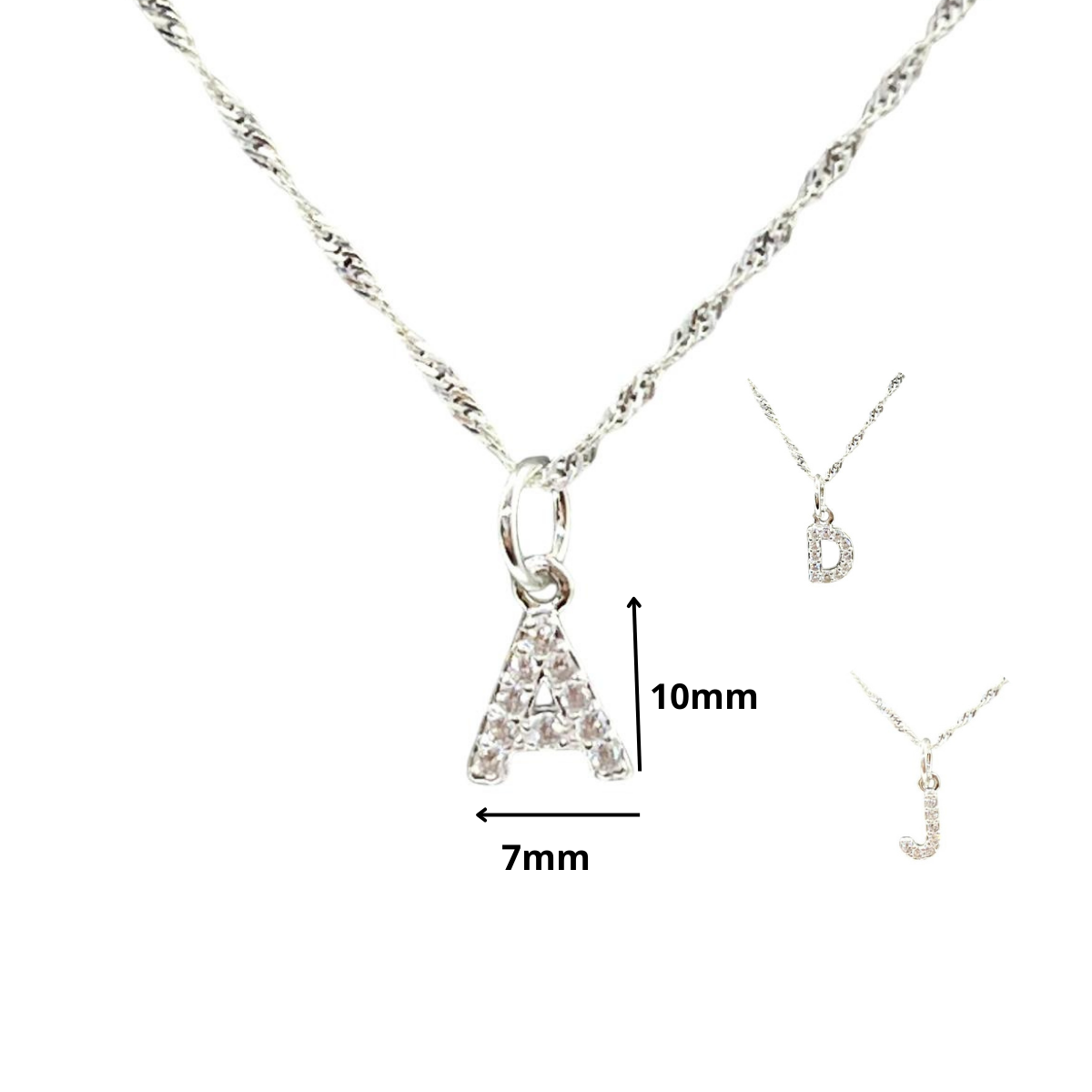 CADENA SINGAPUR CON INICIAL  EN PLATA LEY 925
