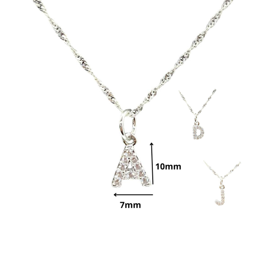 CADENA SINGAPUR CON INICIAL  EN PLATA LEY 925