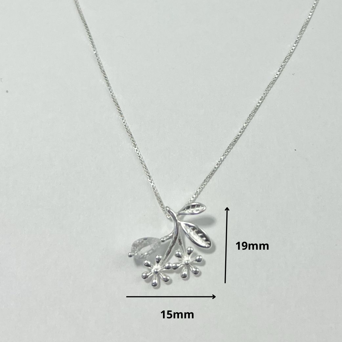 JUEGO  HOJAS FLOR PLATA LEY 925