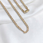 CADENA ESCALERA DIAMANTADA ORO LAMINADO 18K