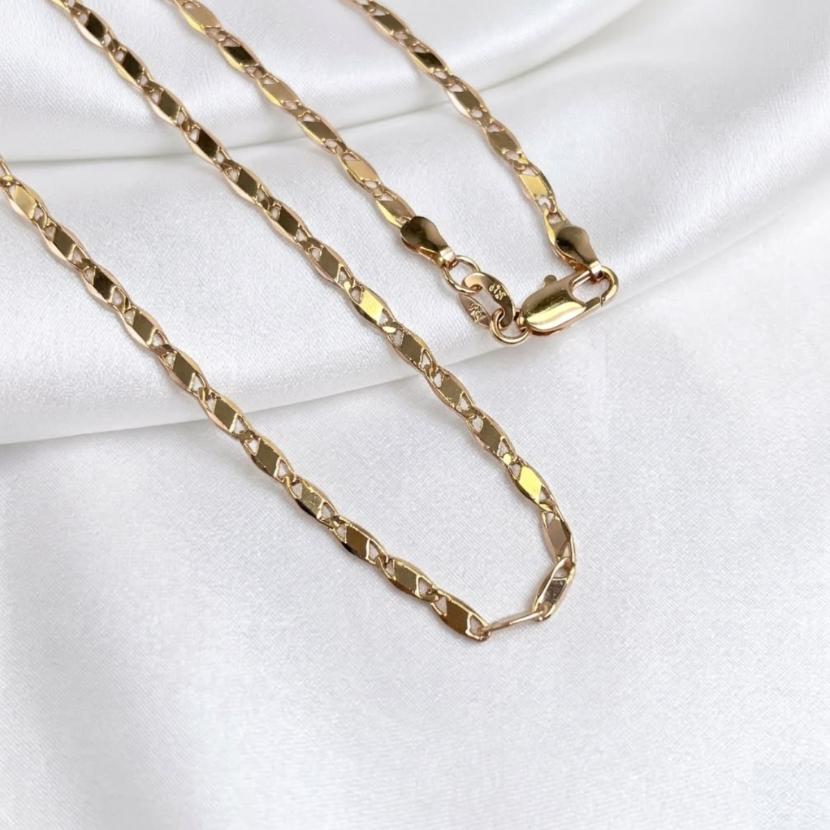 CADENA PLANA ESPEJO ORO LAMINADO 18K