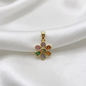 DIJE FLOR MICROCIRCON COLORES ORO LAMINADO 18K